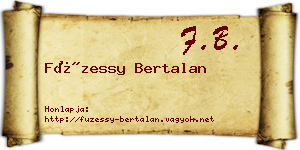 Füzessy Bertalan névjegykártya